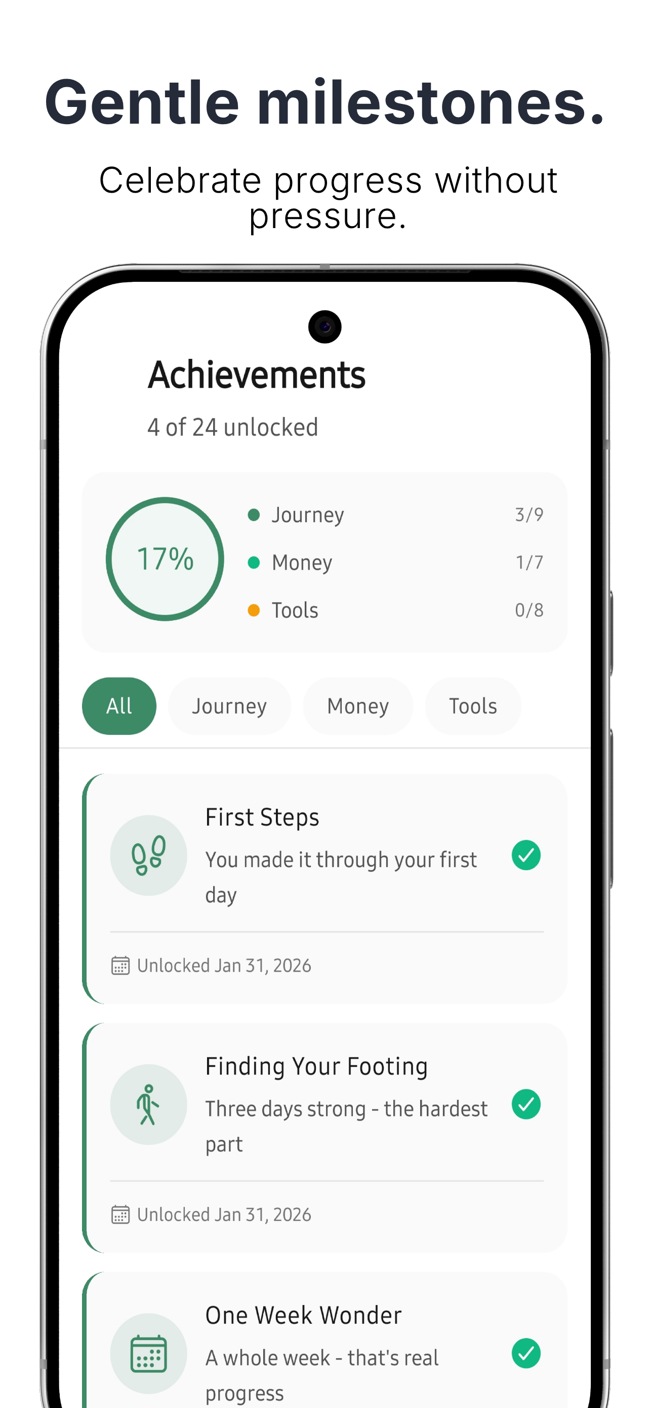 Daily check-in to log your mood and cravings